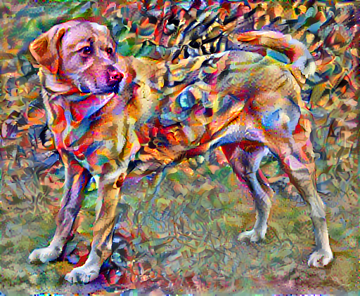 Picture of a Labrador with Kandinsky style (Google Colab)